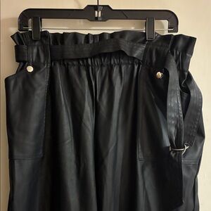 Black High-Waisted Paperbag Pants